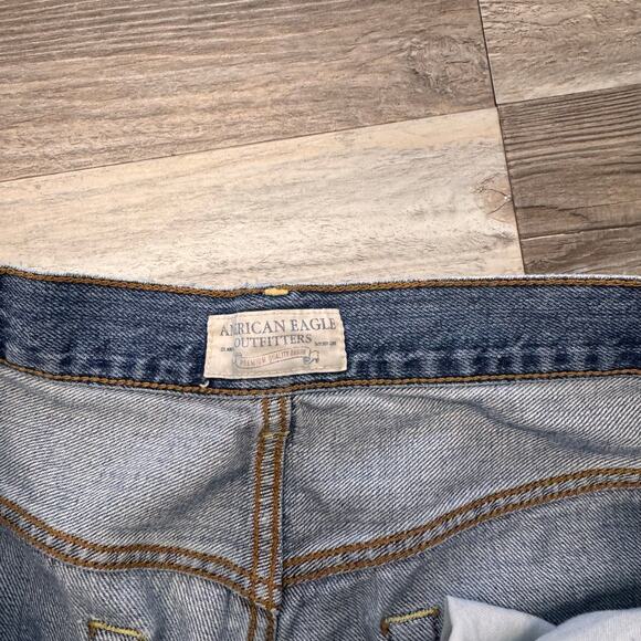 American Eagle Mid Wash Blue Mens 33x31 Cowboy Boot Cut Cotton Denim Jeans y2k - Picture 3 of 9